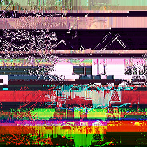 Glitched image of generic xmas card scenery