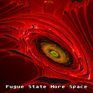 mostly red, glitched-out fractal image with the band name and album title across the bottom in white retro-computer-style lettering